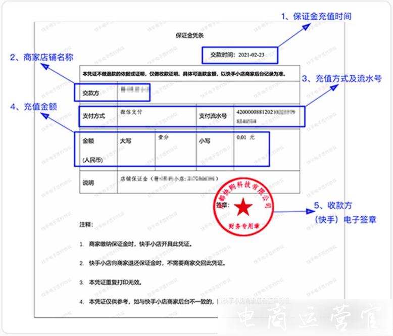 快手小店保證金電子憑證怎么下載?